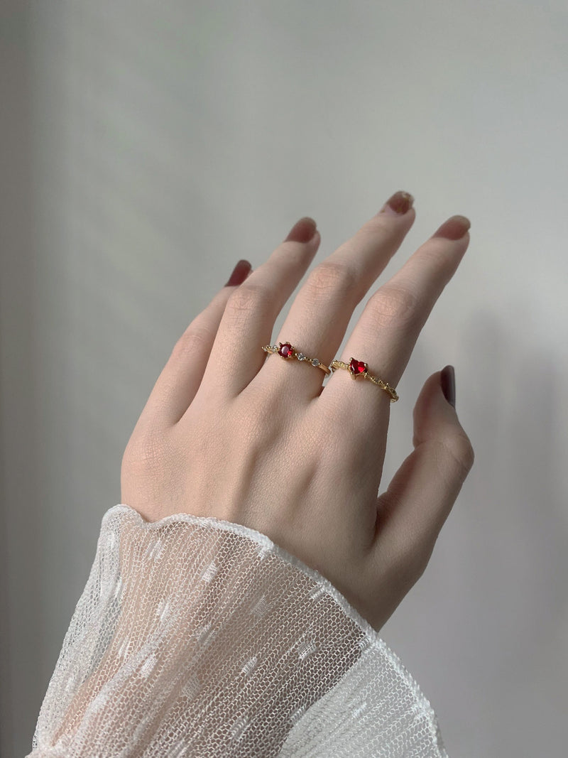 Ruby Heart Gemstone Ring