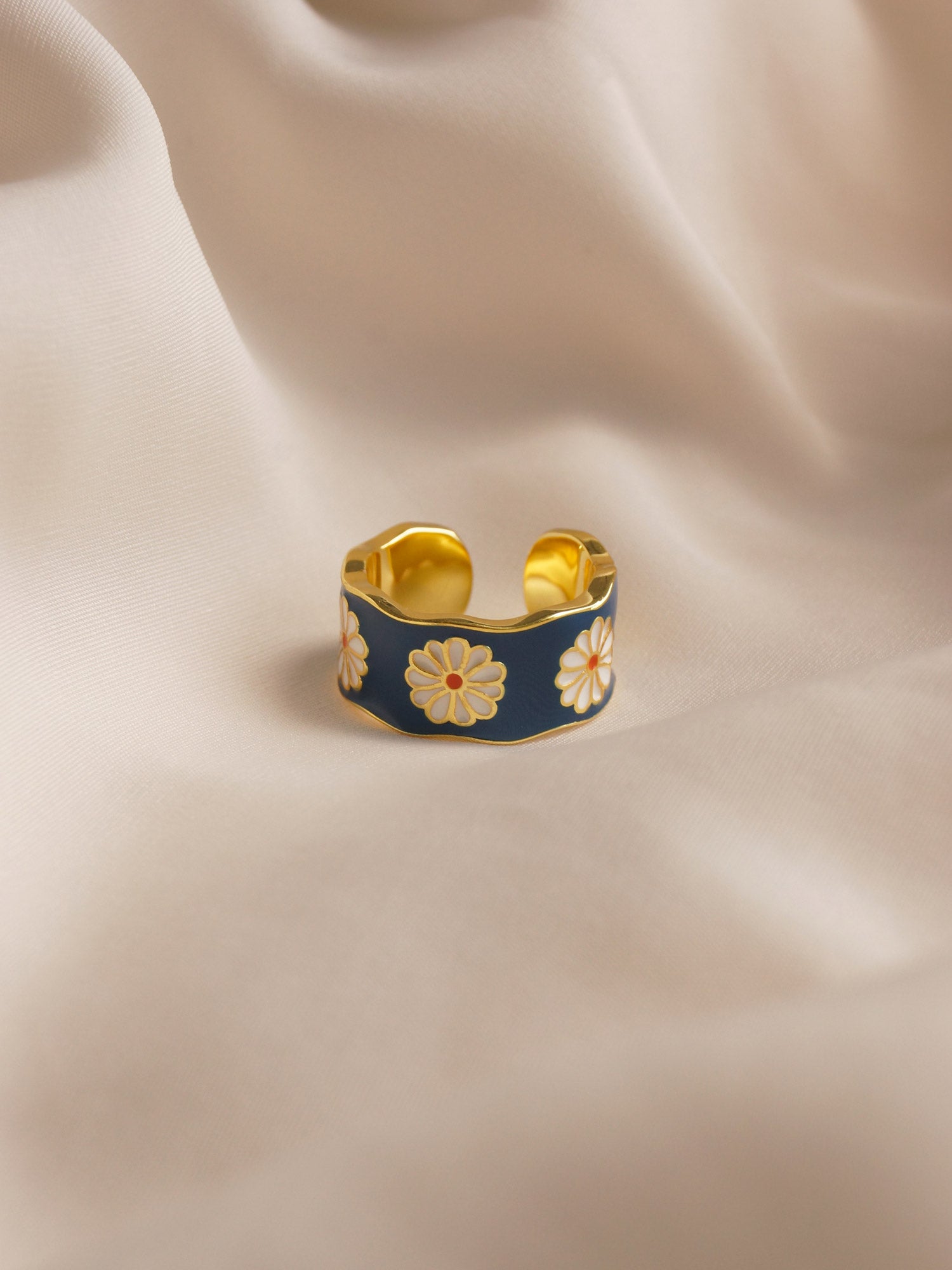 SAORI Ring - Blue *Gold-plated S925