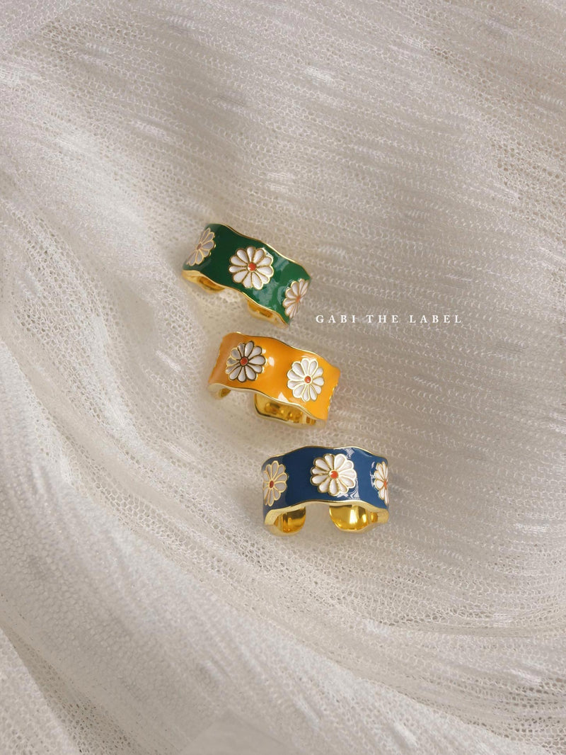 SAORI Ring - Blue *Gold-plated S925
