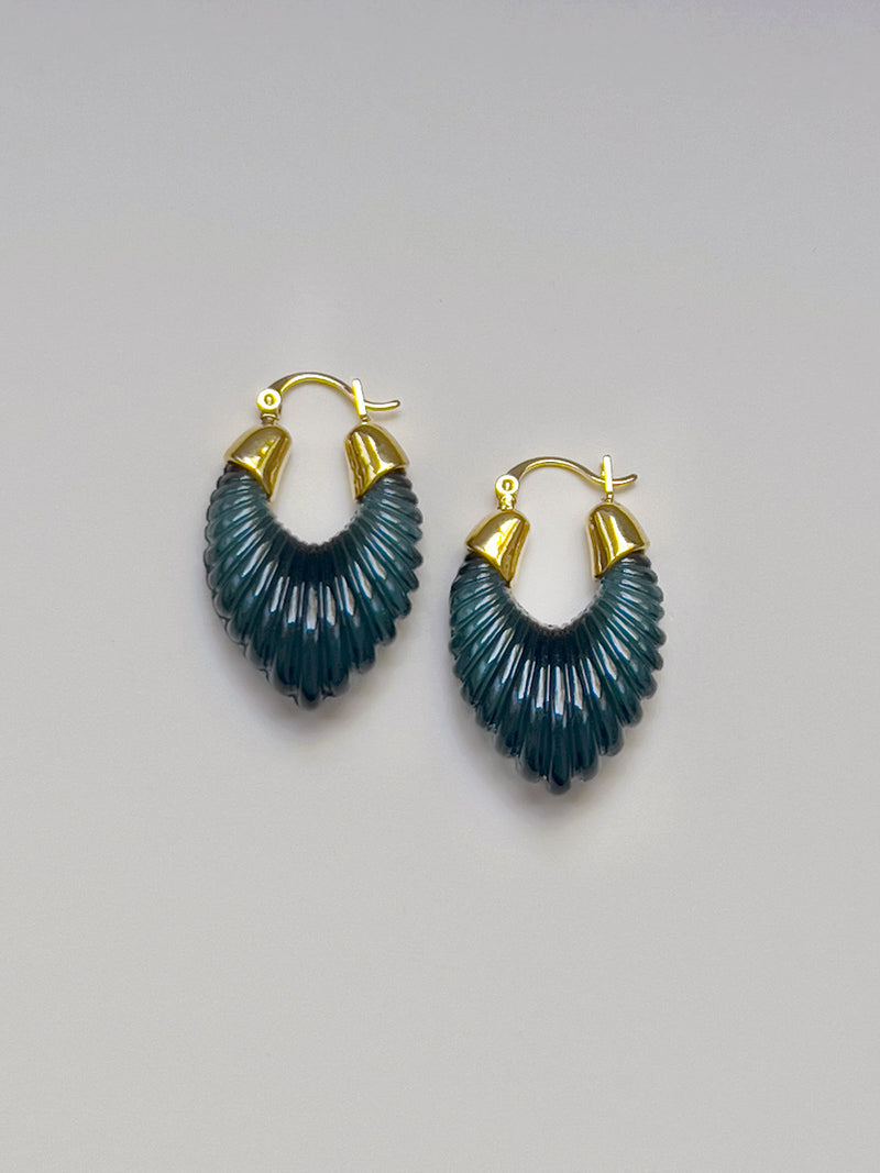 Sculptural Hoops - Dark Blue