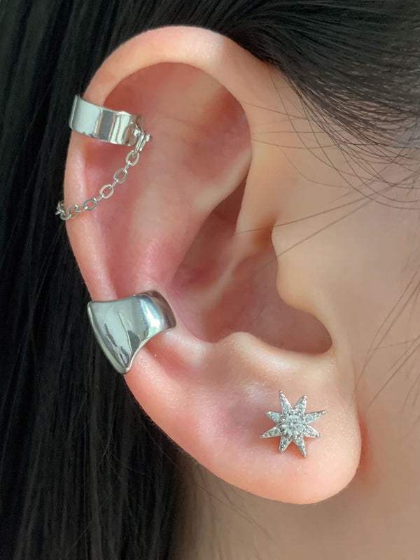 Thick Ear Cuff - Silver