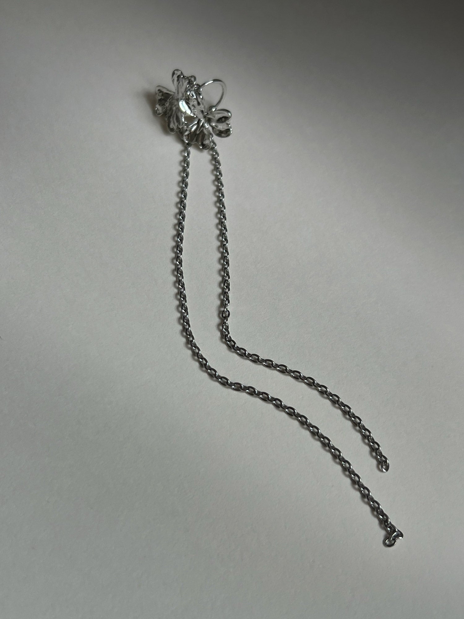 silver flower cuff