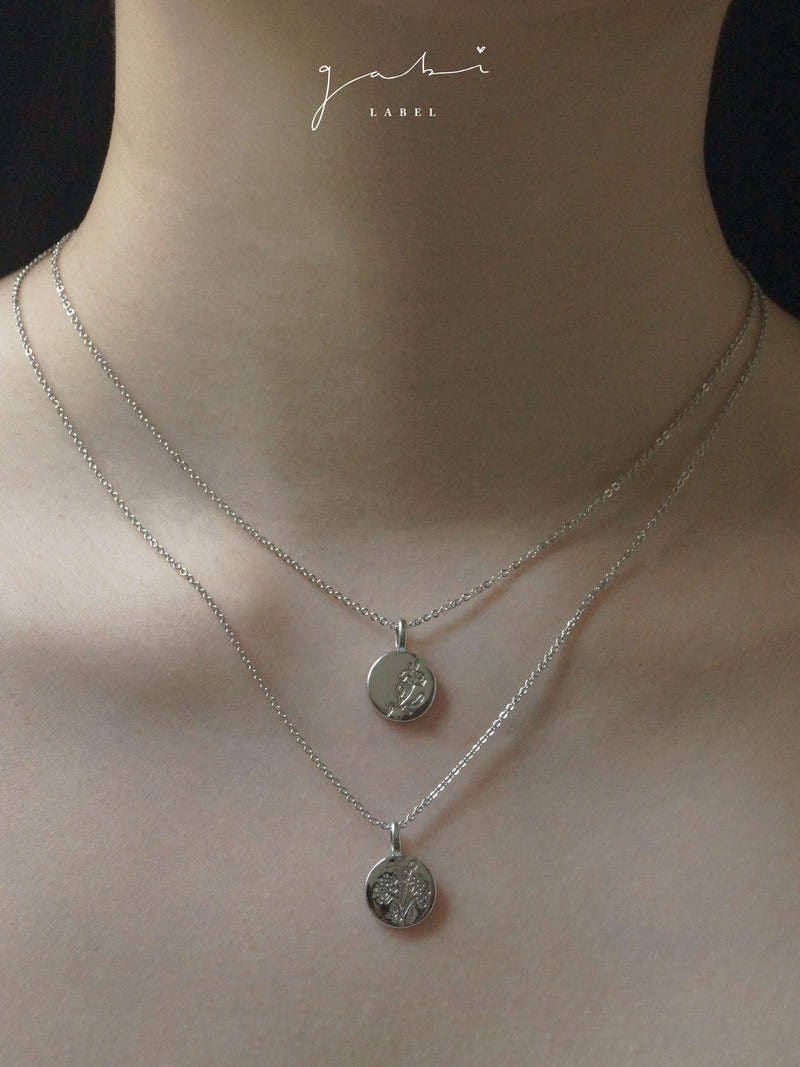 Baby's Breath Pendant Necklace - Silver