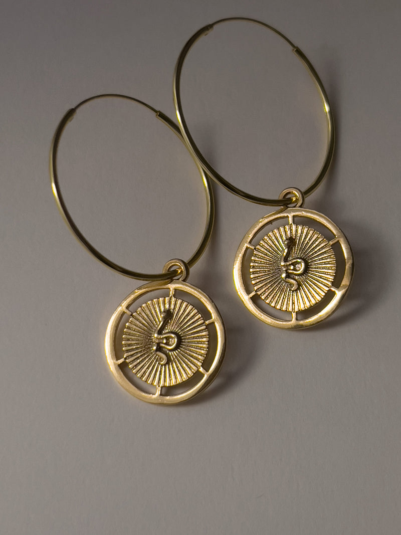 Snake Pendant Hoops