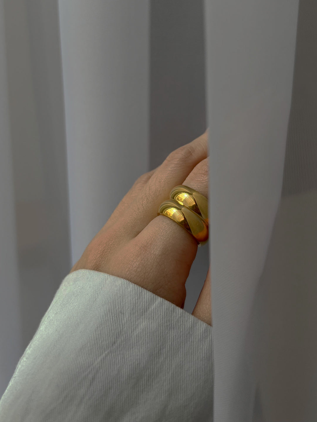 Gabi Rind Double Chunky Gold Ring – Gabi The Label