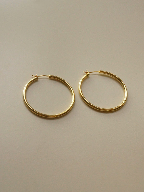 Essential Thin Hoops - Medium *18K Gold-plated S925